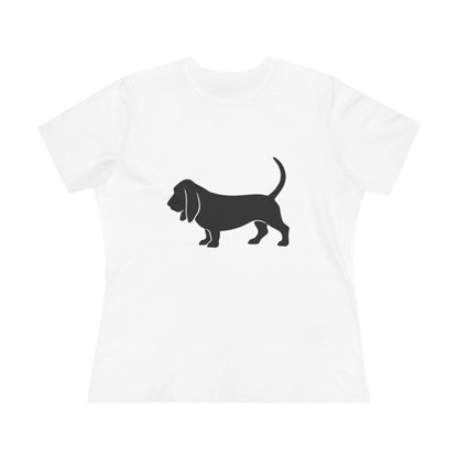 Basset Hound Silhouette Women's Short Sleeve Crewneck Tee