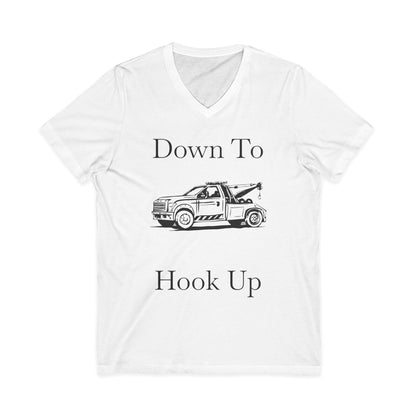 Down To Hook Up Unisex Short Sleeve V-Neck Tee