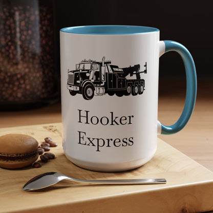 H**ker Express Heavy Tow Truck 2-Tone Coffee Mug