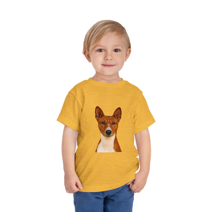 Basenji Head Toddler Unisex Short Sleeve Crewneck Tee