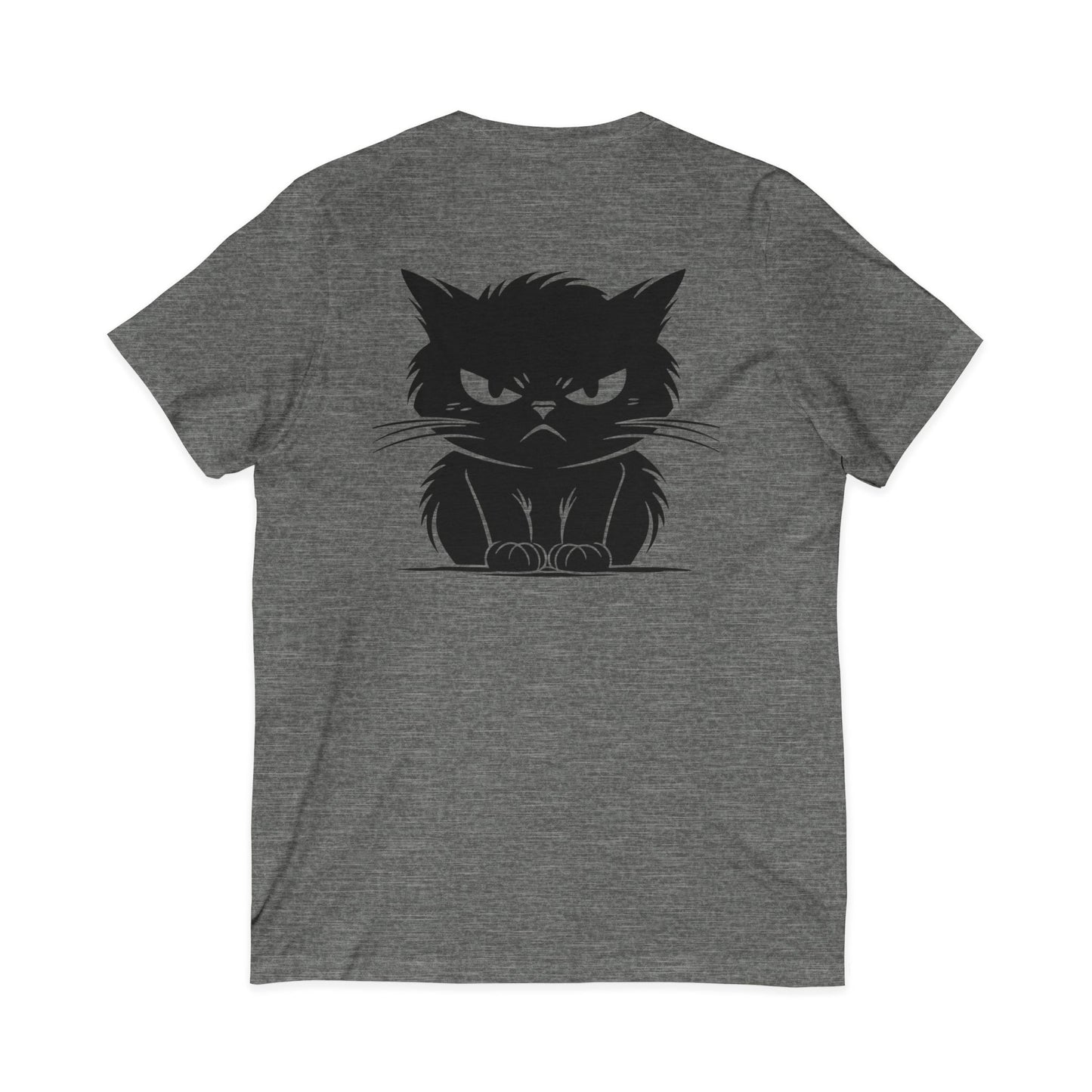 Angry Cat Unisex Short Sleeve V-Neck Tee