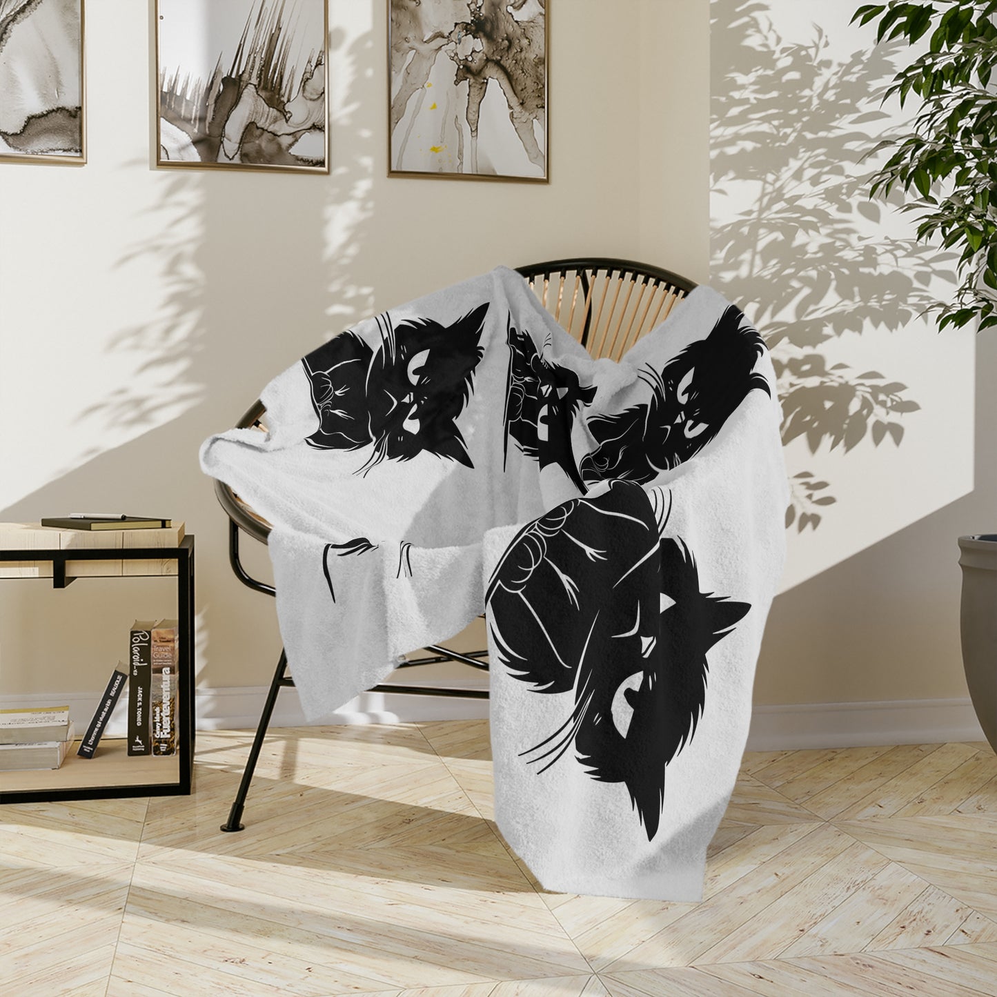Angry Cat Velveteen Microfiber Blanket