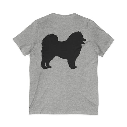 Samoyed Silhouette Unisex Short Sleeve V-Neck Tee