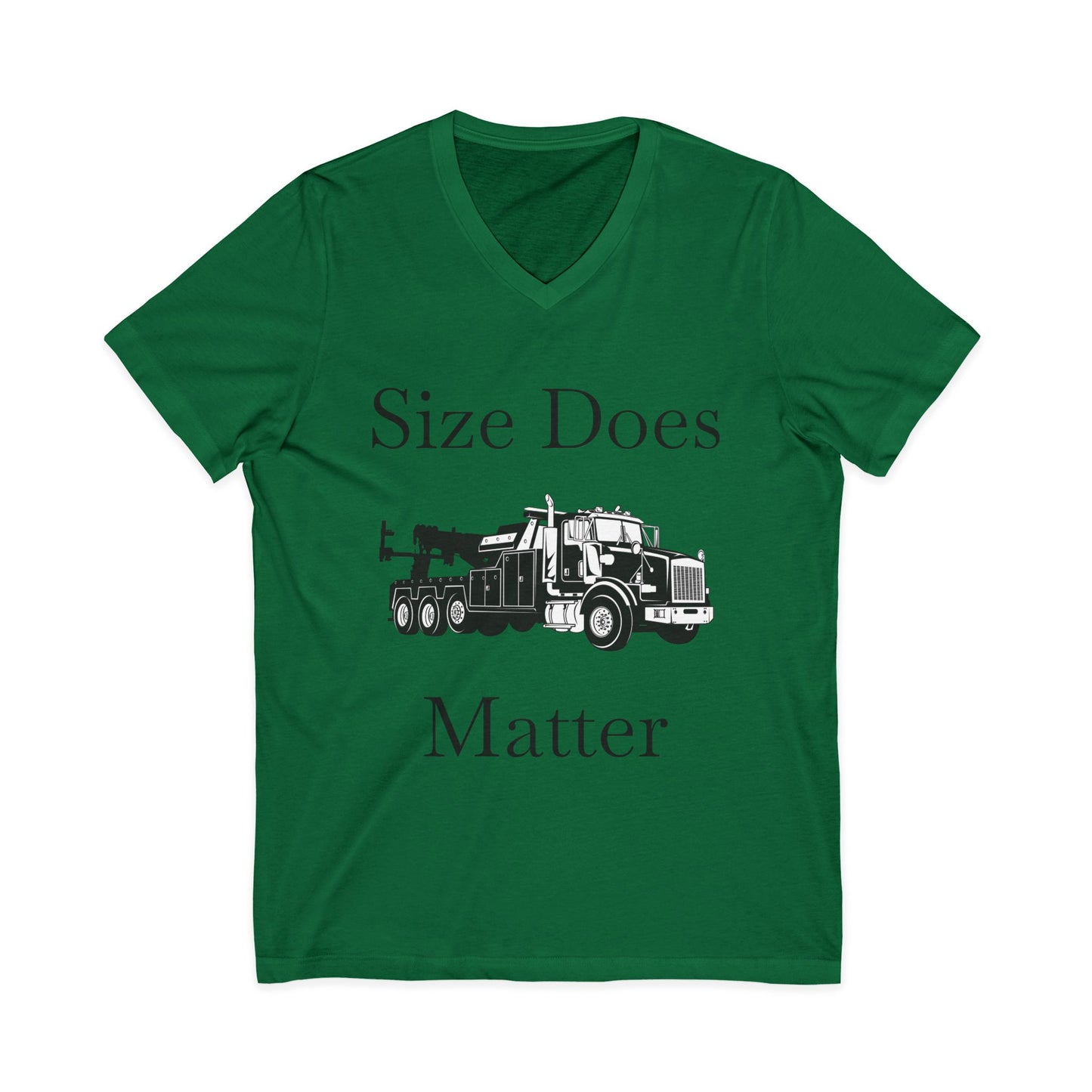 Size Does Matter Unisex Short Sleeve V-Neck Tee
