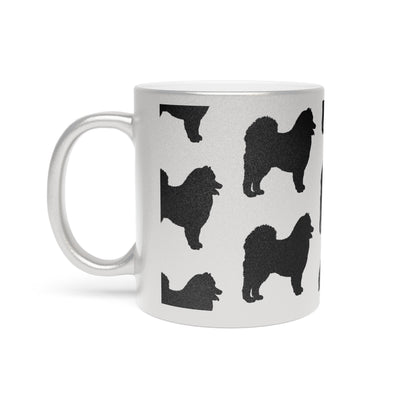 Samoyed Silhouette Metallic Coffee Mug