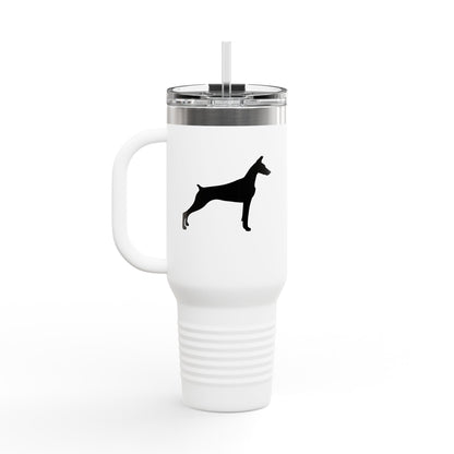 Doberman Silhouette Insulated Travel Mug