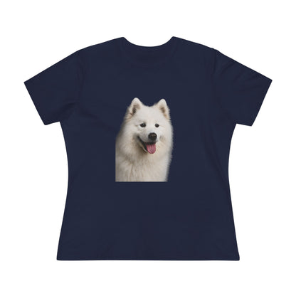Samoyed Head Women's Short Sleeve Crewneck Tee