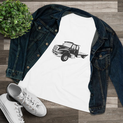 Flatbed Tow Truck Women's Short Sleeve Crewneck Tee