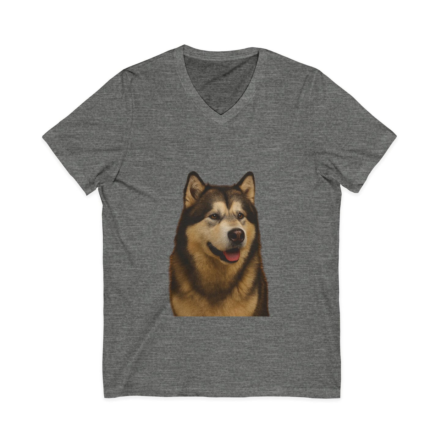 Malamute Head Unisex Short Sleeve V-Neck Tee