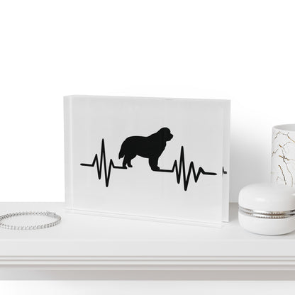 My Heart Beats For Newfies Acrylic Photo Block