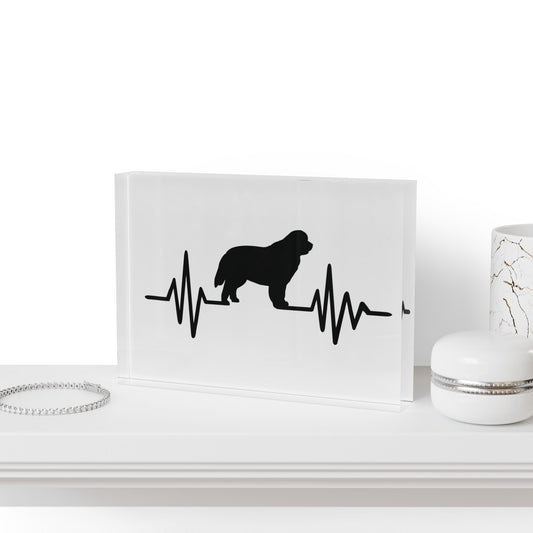 My Heart Beats For Newfies Acrylic Photo Block