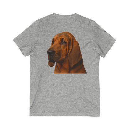 Bloodhound Head Unisex Short Sleeve V-Neck Tee