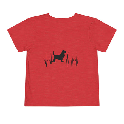 My Heart Beats For Bassets Toddler Unisex Short Sleeve Crewneck Tee