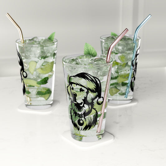 Santa Paws Golden Drinking Glass