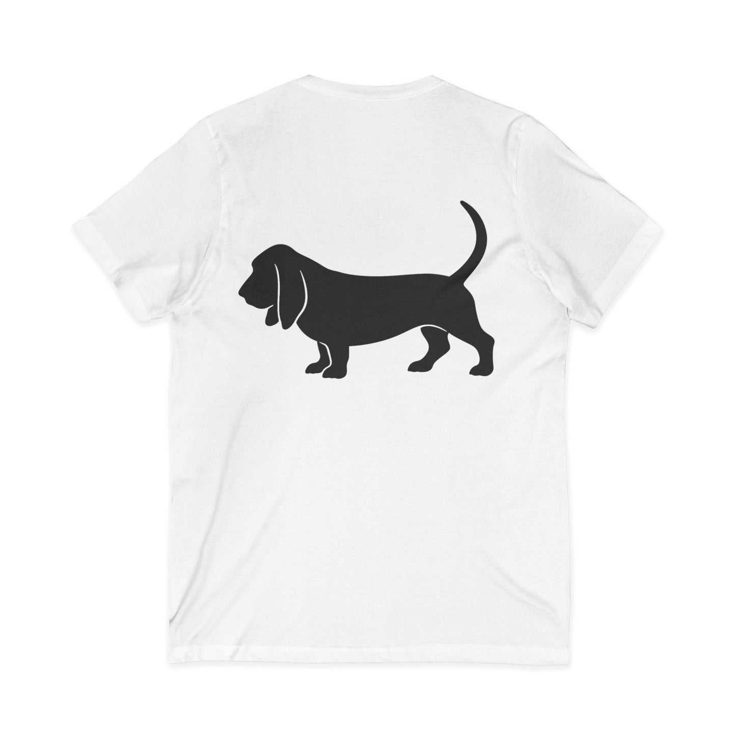 Basset Hound Silhouette Unisex Short Sleeve V-Neck Tee