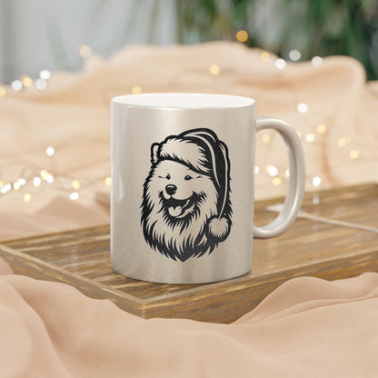 Santa Paws Samoyed Metallic Coffee Mug