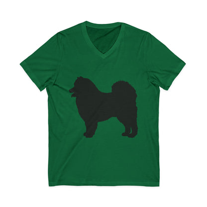 Samoyed Silhouette Unisex Short Sleeve V-Neck Tee