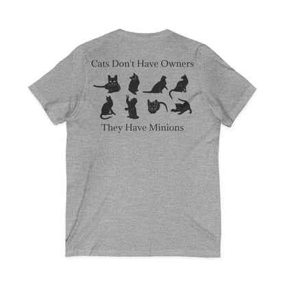 Cat Minions Unisex Short Sleeve V-Neck Tee