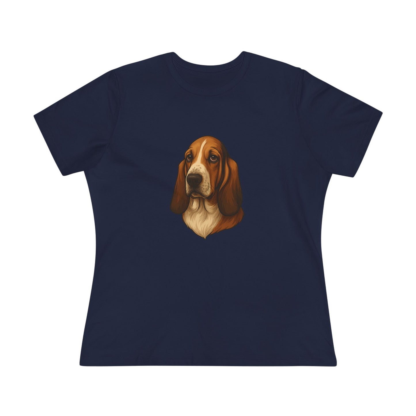 Basset Hound Head Women's Short Sleeve Crewneck Tee
