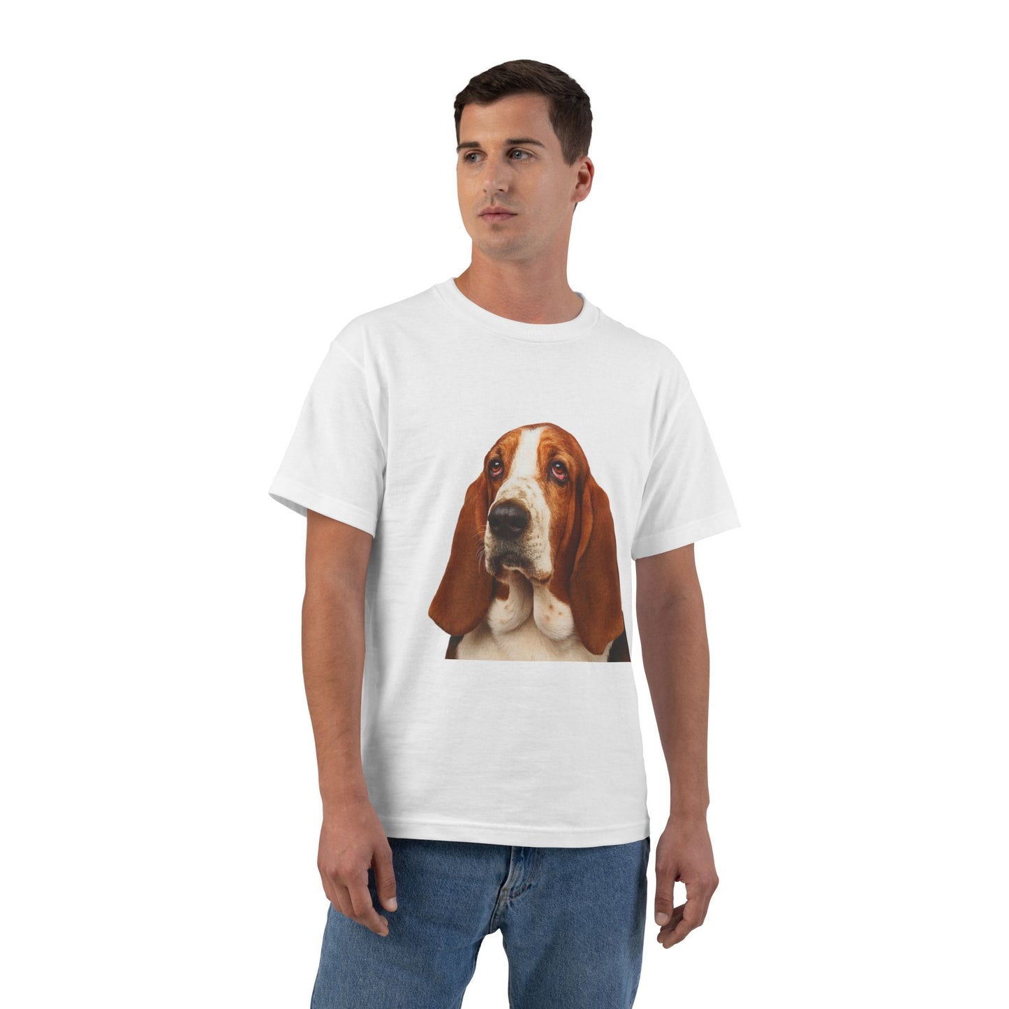 Basset Head Men's Short-Sleeve Crewneck Tee
