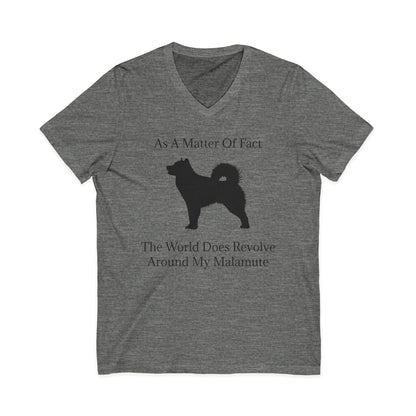 Matter Of Fact Malamute Unisex Short Sleeve V-Neck Tee