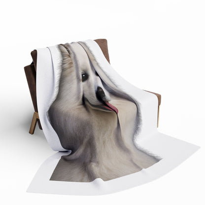 Samoyed Head Arctic Fleece Blanket