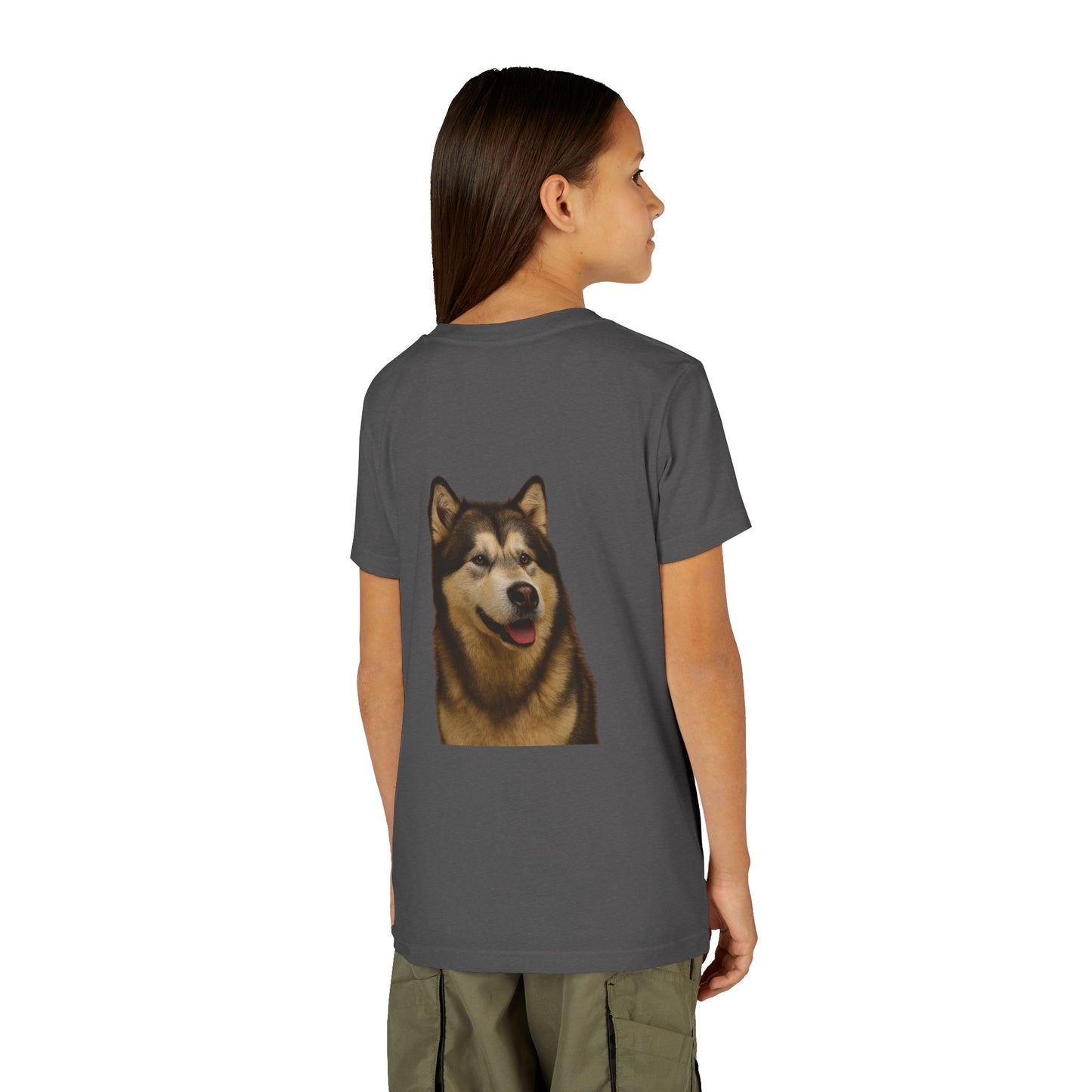 Malamute Head Youth Unisex Short Sleeve Crewneck Tee