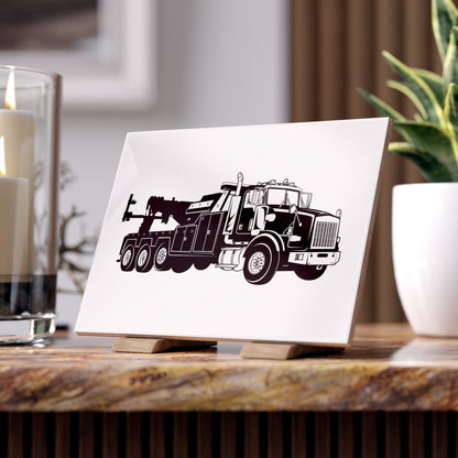 Heavy Tow Truck Ceramic Photo Tile
