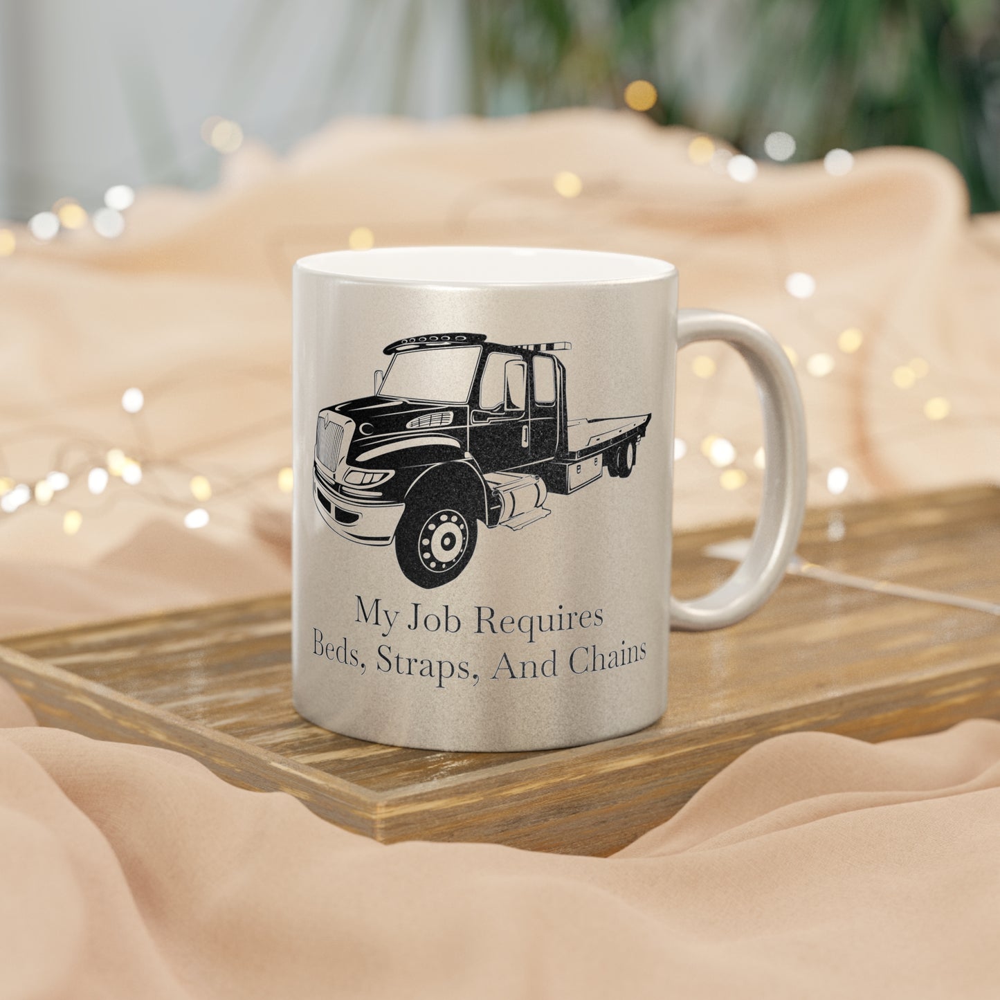 Beds, Straps, And Chains Metallic Coffee Mug