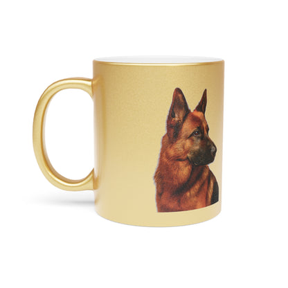 German Shepherd Head Metallic Coffee Mug