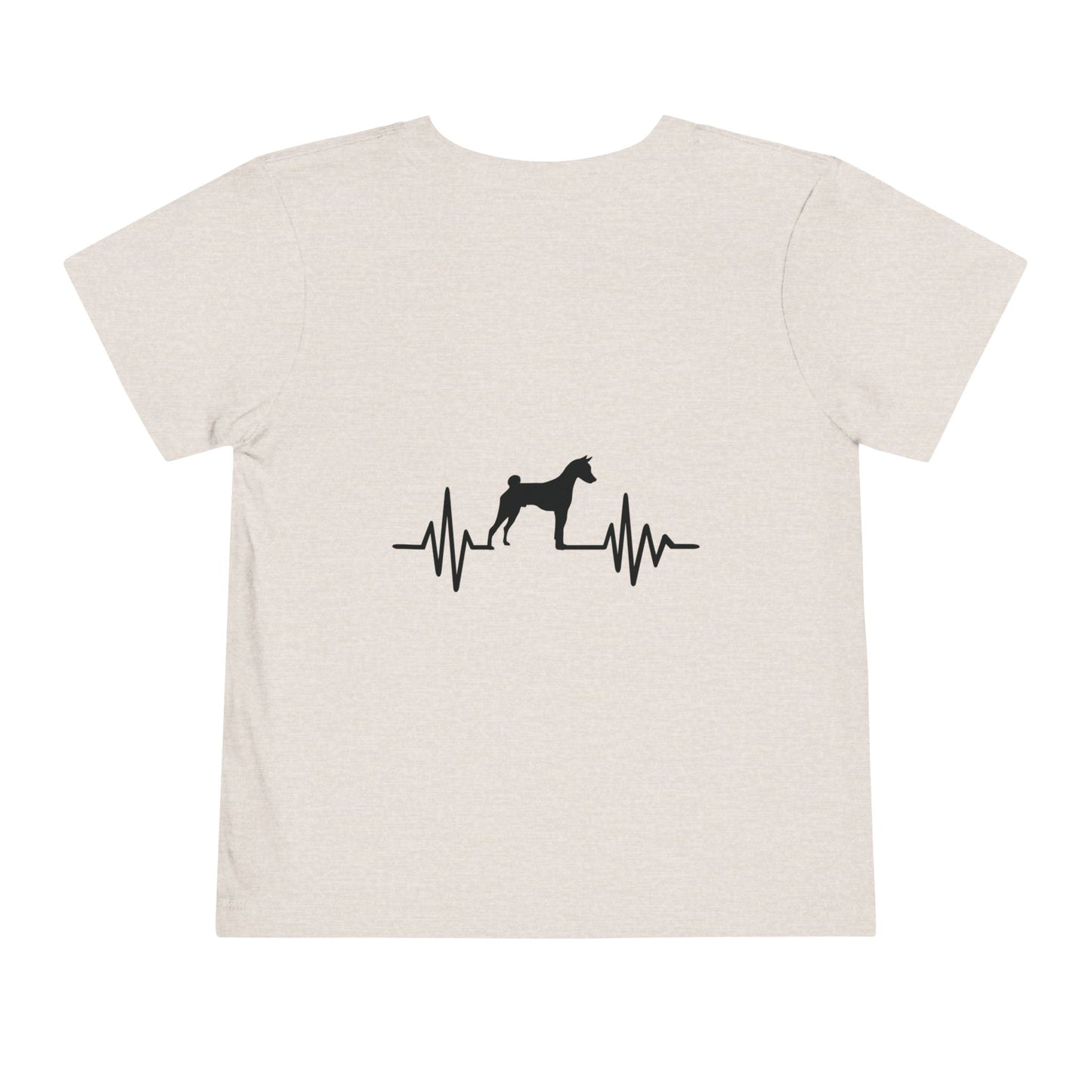 My Heart Beats For Basenjis Toddler Unisex Short Sleeve Crewneck Tee