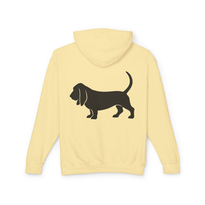 Basset Hound Silhouette Unisex Lightweight Hoodie