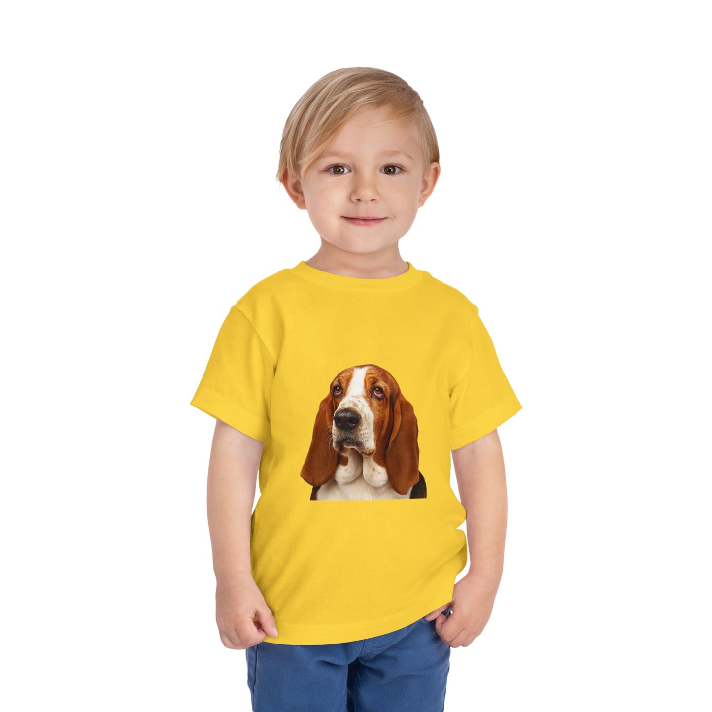 Basset Head Toddler Unisex Short Sleeve Crewneck Tee