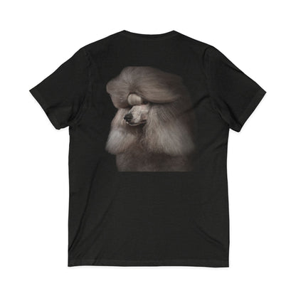 Poodle Head Unisex Short Sleeve V-Neck Tee