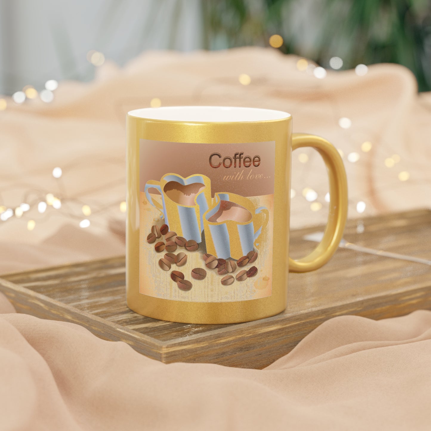 Coffee With Love Metallic Coffee Mug