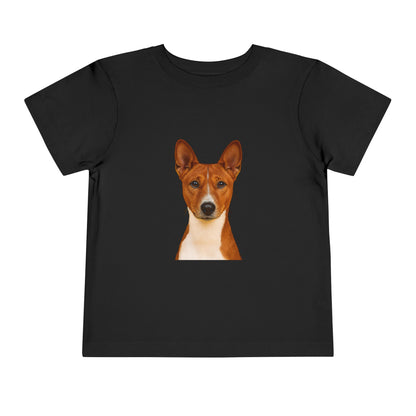 Basenji Head Toddler Unisex Short Sleeve Crewneck Tee