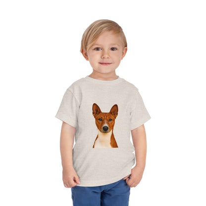 Basenji Head Toddler Unisex Short Sleeve Crewneck Tee
