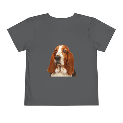 Basset Head Toddler Unisex Short Sleeve Crewneck Tee
