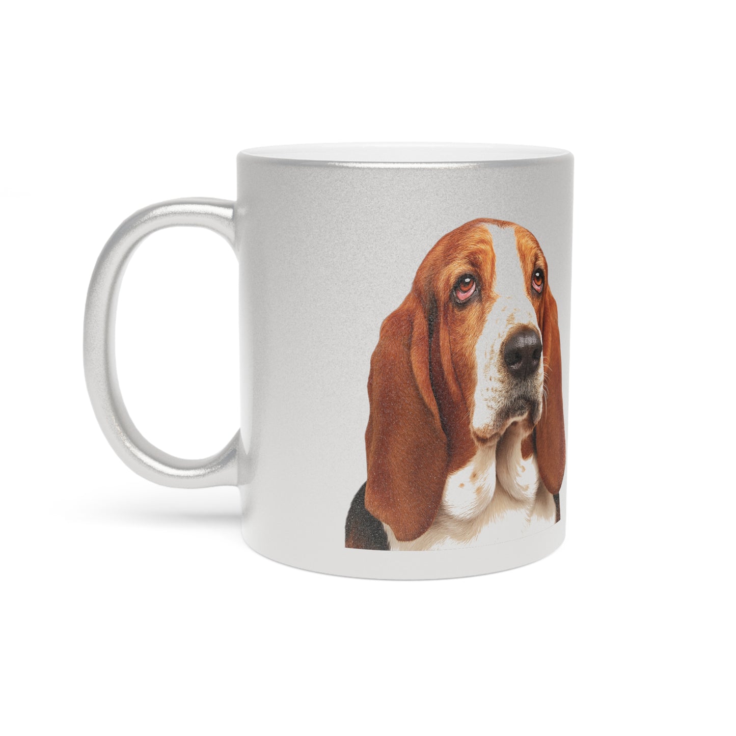 Basset Head Metallic Coffee Mug