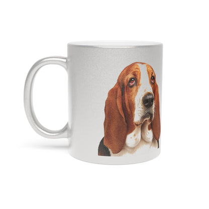 Basset Head Metallic Coffee Mug