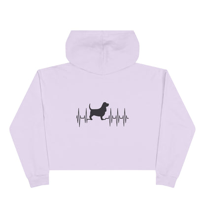 My Heart Beats For Basset Hounds Women's Crop Hoodie