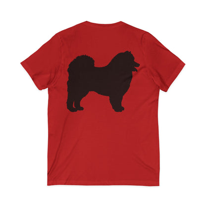 Samoyed Silhouette Unisex Short Sleeve V-Neck Tee