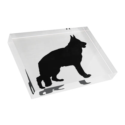 German Shepherd Silhouette Acrylic Photo Block