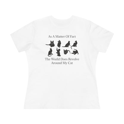 Matter Of Fact Cat Women's Short Sleeve Crewneck Tee