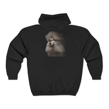 Poodle Head Unisex Full Zip Hoodie