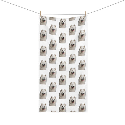 Samoyed Head Mink-Cotton  Beach Towel