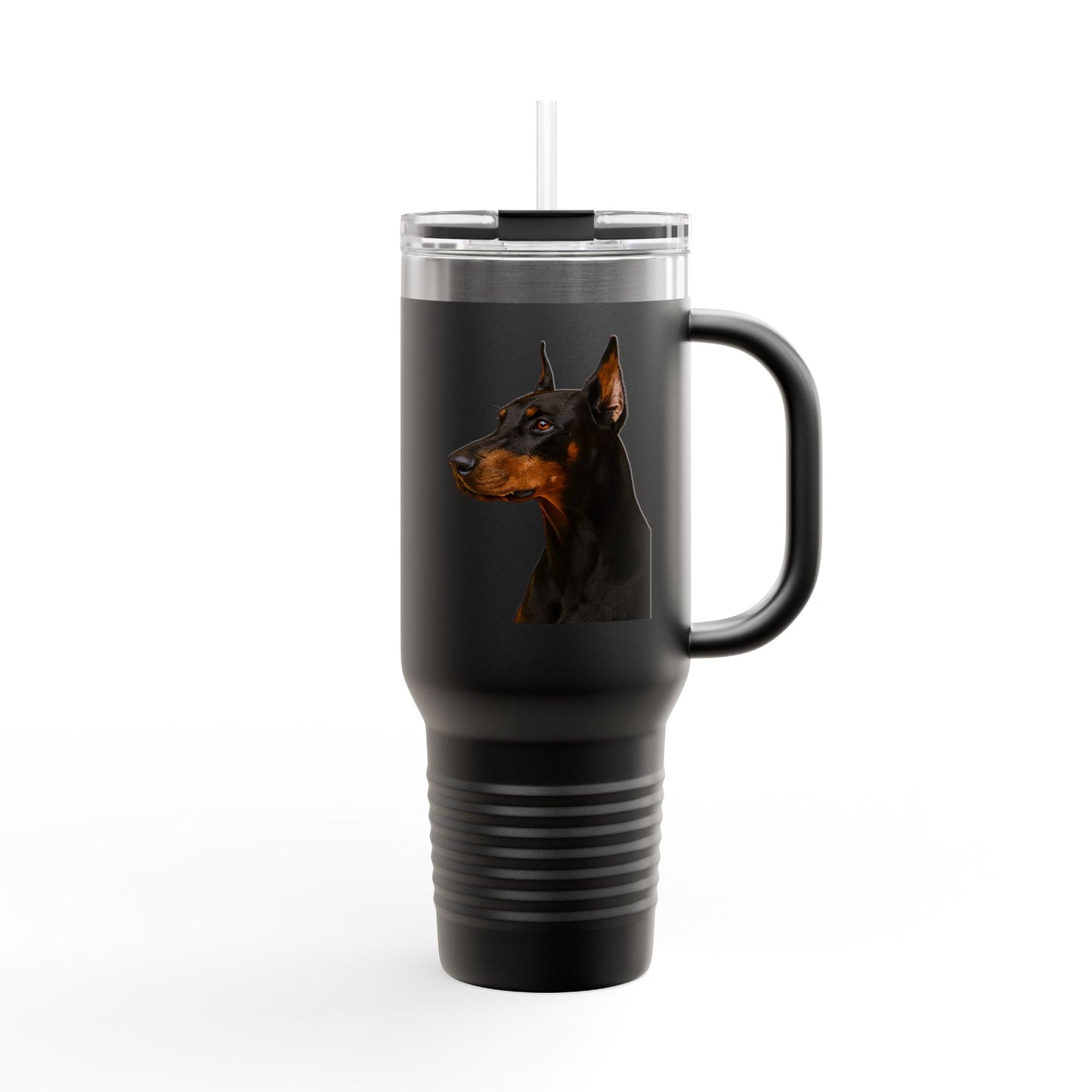 Doberman Head Insulated Travel Mug