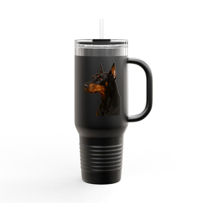 Doberman Head Insulated Travel Mug