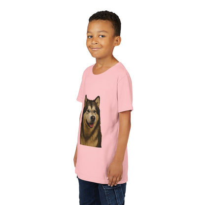 Malamute Head Youth Unisex Short Sleeve Crewneck Tee