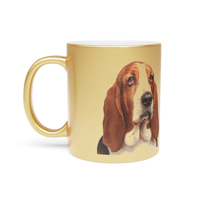 Basset Head Metallic Coffee Mug